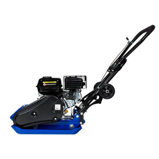 Hyundai 196cc Petrol Plate Compactor / Wacker Plate with Wheel Kit and Paving Pad